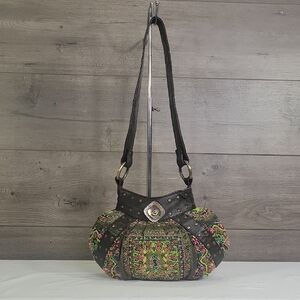 Mary Frances Bohemian Beaded Shoulder Bag Hobo Handbag